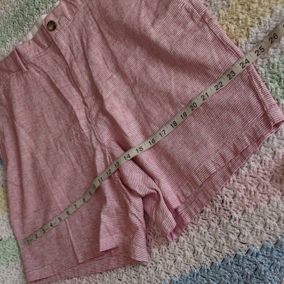 NWT Old Navy Size 40 Ultimate Slim Built In Flex Red Stripe Linen Blend Shorts - Picture 7 of 14